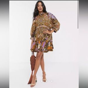 NWT Free People Oversized Nouveau Embroidered Backless Floral Mini Dress